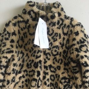 RALPH LAUREN TODDLER GIRL OCELOT SHERPA FULL ZIP JACKET SIZE 12 MONTHS NWT
